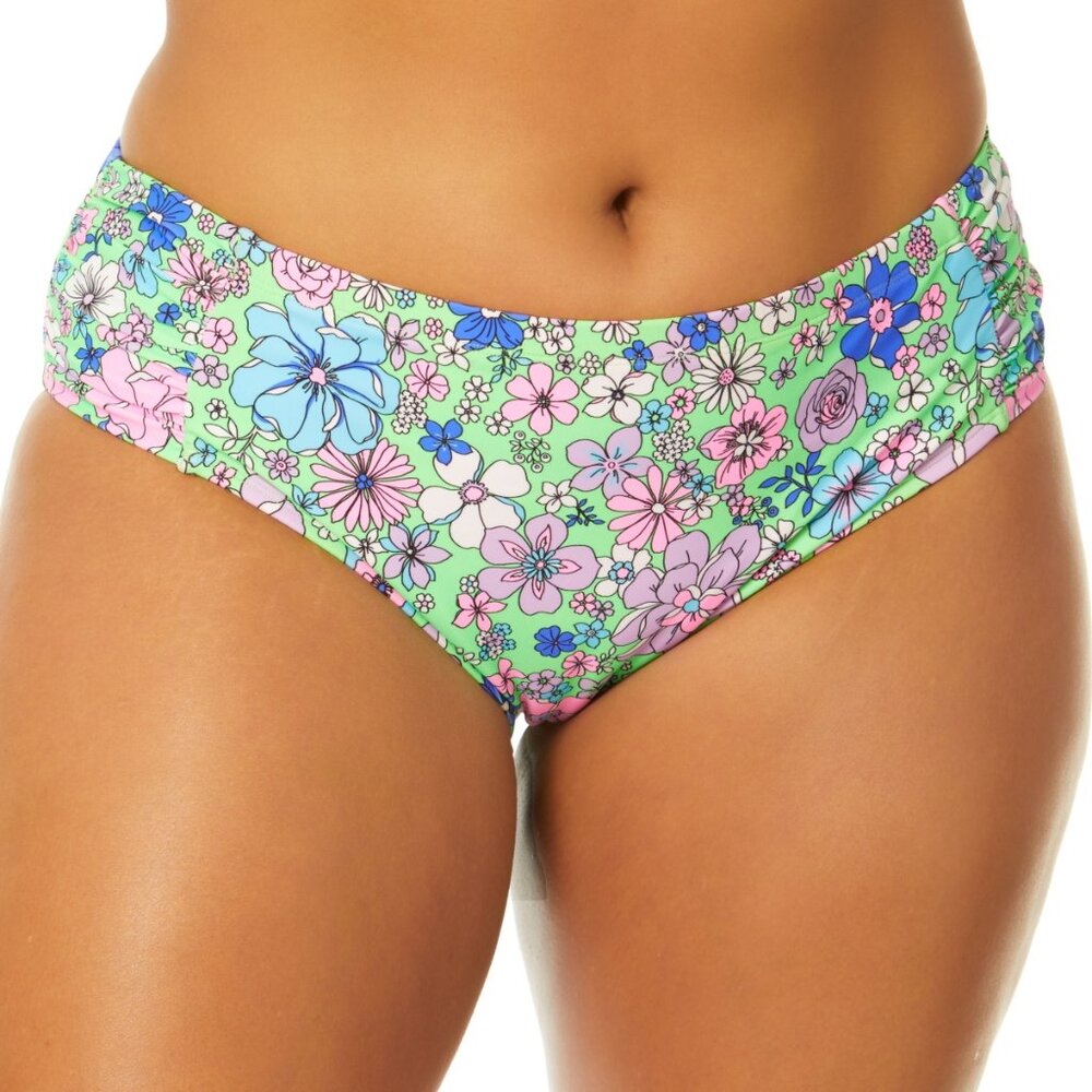 Salt and Cove Trendy Peony Party Soft Side Tab Mid Rise Bikini Bottoms NWT